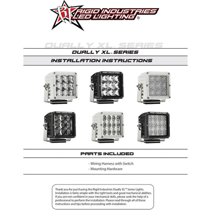 Rigid Industries Rigid D-XL Pro LED Light - Flood / Surface / Black Housing / Pair (RIG322113)