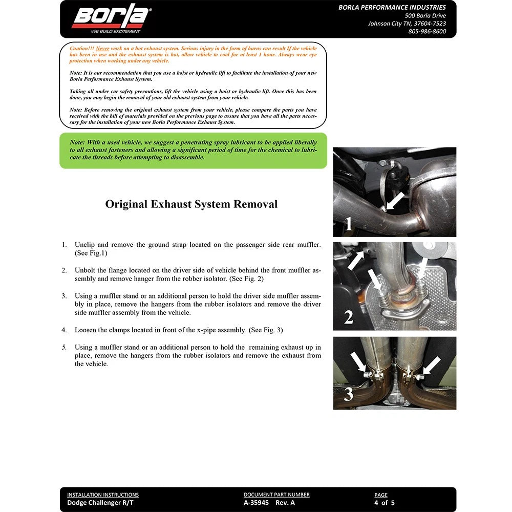 Borla Cat-Back Exhaust System - ATAK | 2009-2014 Dodge Challenger 5.7L (140708)