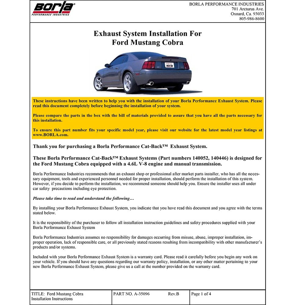 Borla Cat-Back Exhaust System - ATAK | Multiple Fitments (140446)
