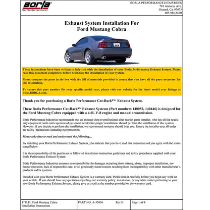 Borla Cat-Back Exhaust System - ATAK | Multiple Fitments (140446)