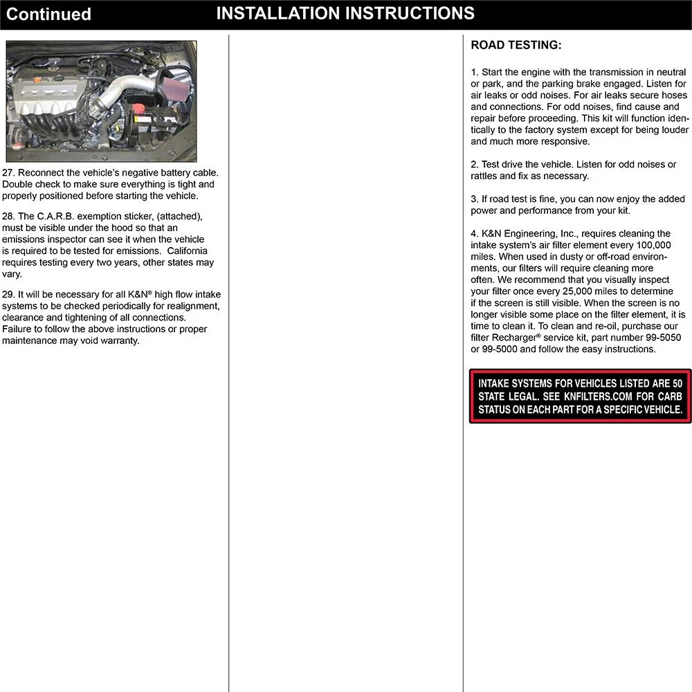 K&N Engineering Silver Typhoon Intake: Acura TSX 2009 2.4L