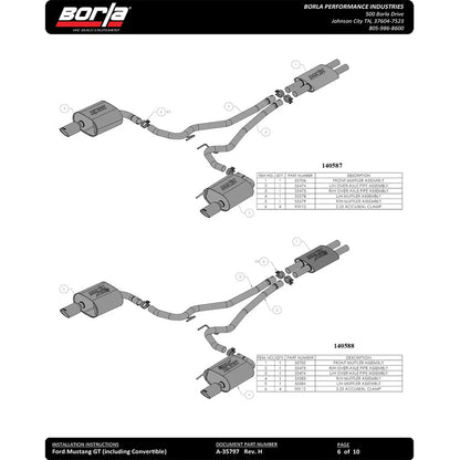 Borla S-Type Cat-Back Exhaust System | 2015-2017 Ford Mustang GT (140590)