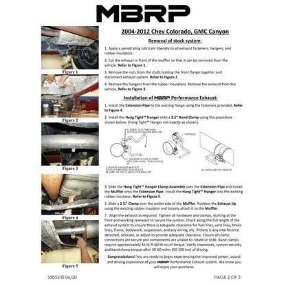 MBRP 2.5in Cat-Back Pre-Axle Turn Down Exhaust | Chevy Colorado / GMC Canyon (04-12) (S5052AL)