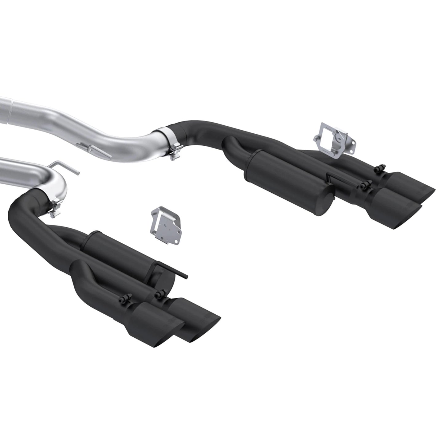 MBRP 2024+ Ford Mustang 5.0L Blk Alum. SS 3in Cat-Back Exhaust w/ Quad Blk Tips (Valve Delete) | Ford Mustang (S7282BLK)