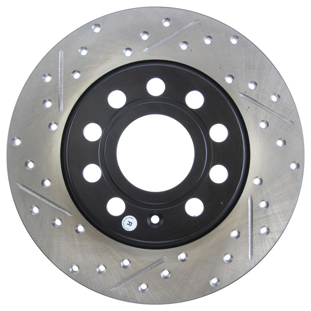 StopTech 127.33131R Rear Right Drilled Disc Brake Rotor for 10-18 Golf GTI Jetta