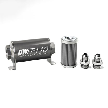 Deatschwerks Universal 100 Micron 110mm Fuel Filter Kit (8-03-110-100K-10/-38/-516/-6/-8)