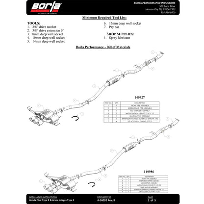 Borla 2.75in ATAK Cat-Back Exhaust System | Acura Integra Type S (24+) Carbon Fiber & Black Anodized (140986CFBA)