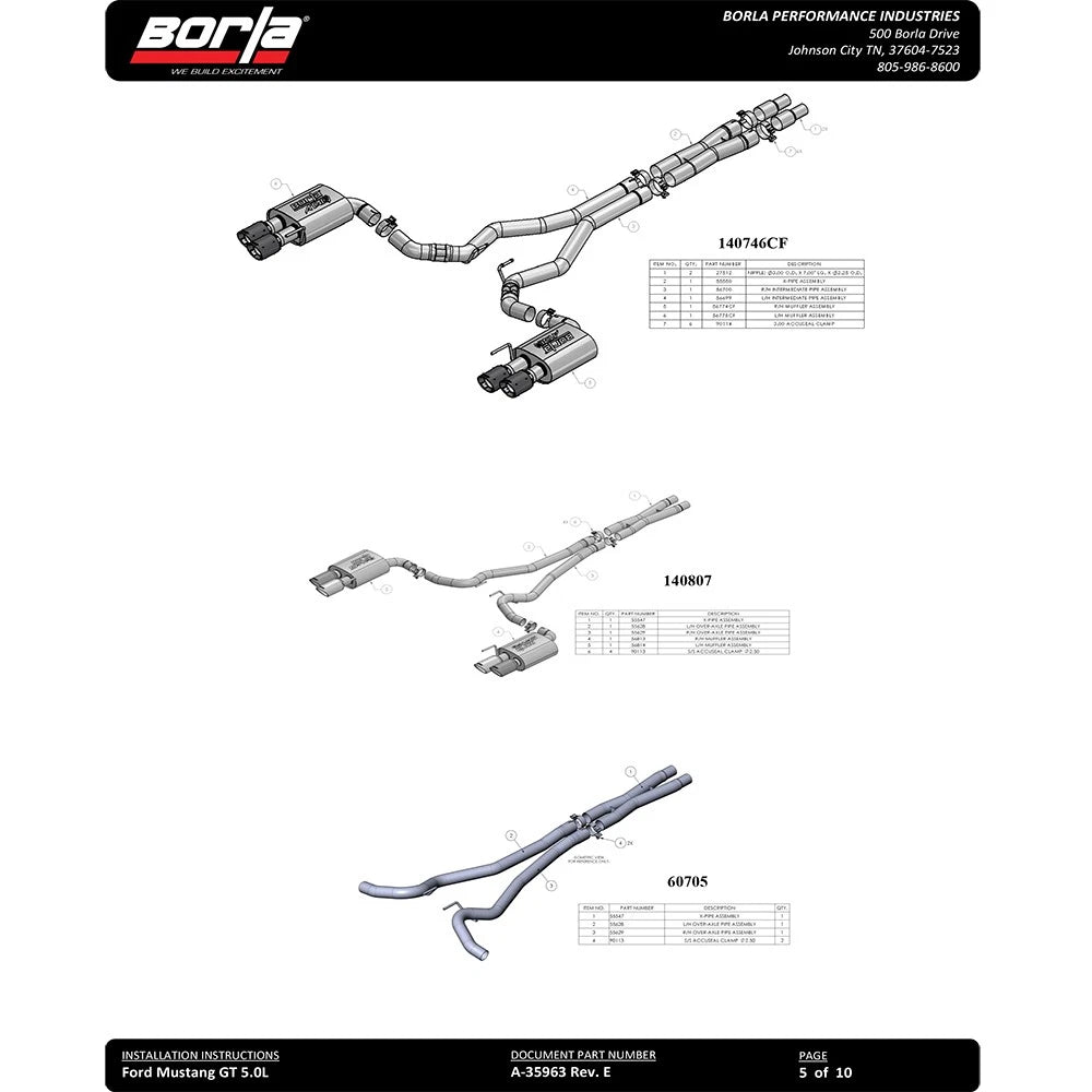 Borla Cat-Back Exhaust System - ATAK | 2018-2020 Ford Mustang Coupe 5.0L (140746)