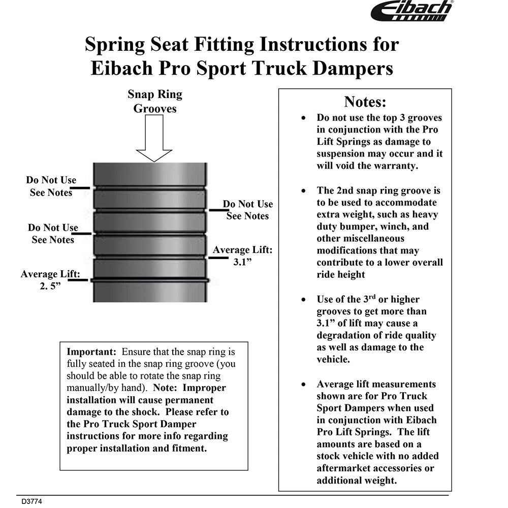 Eibach Pro-Lift-Kit Springs for 2016-2021 Toyota Tundra 4WD