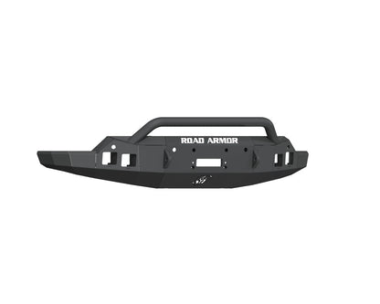 Road Armor 19-21 GMC Sierra 1500 Stealth Front Winch Bumper w/ Pre-Runner Guard - Tex Blk