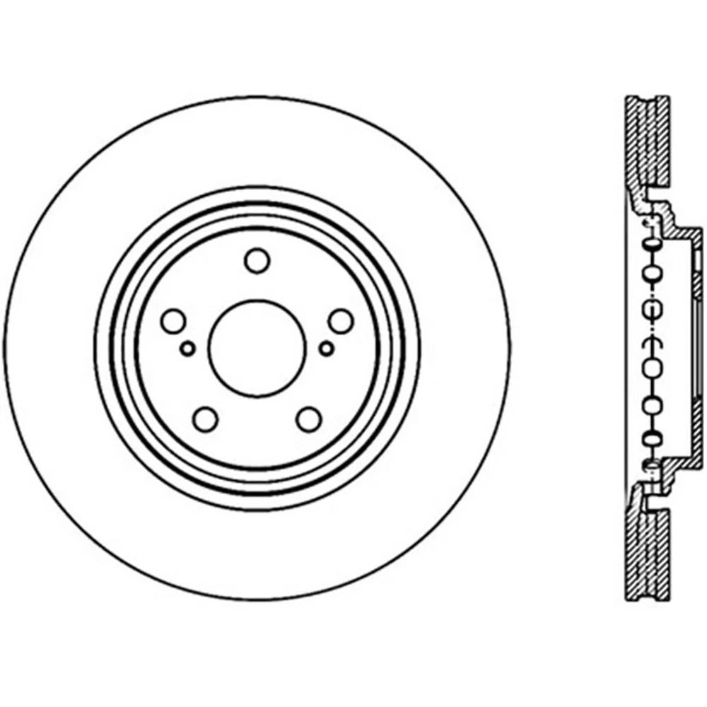 StopTech 127.44158R Front Right Drilled Brake Rotor for 10-15 Lexus RX350 RX450h