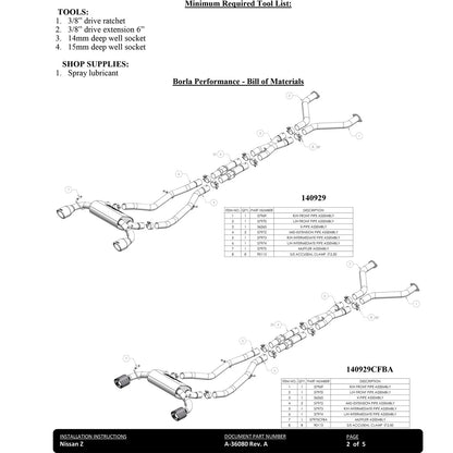Borla 2.5in ATAK Cat Back Exhaust | Nissan Z (22-24) (140930CFBA)