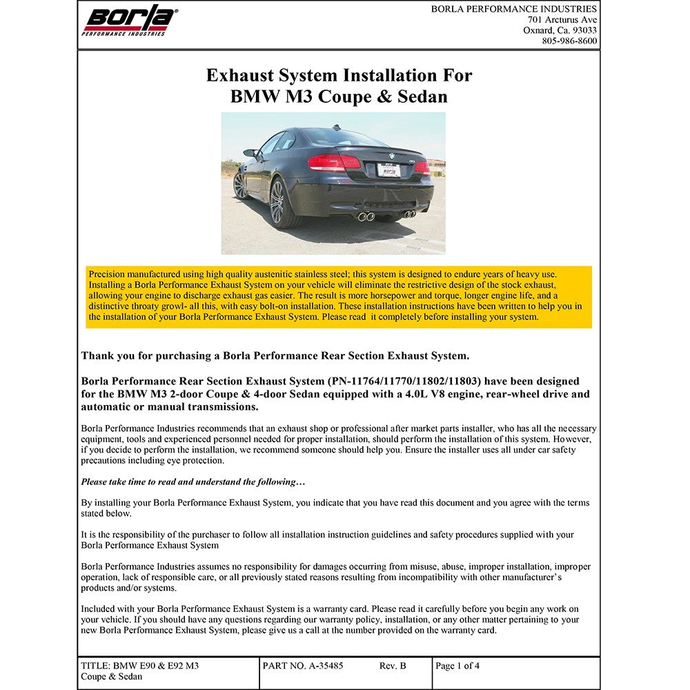 Borla Axle-Back Exhaust System - ATAK | Multiple Fitments (11802)