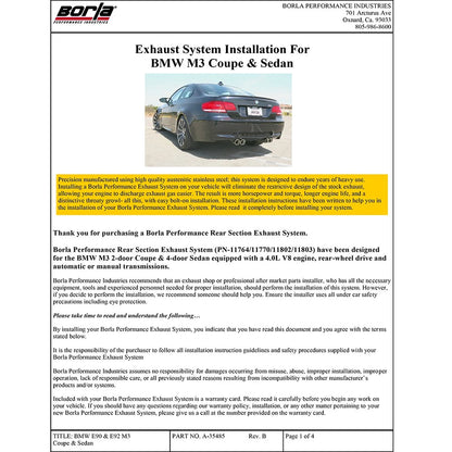 Borla Axle-Back Exhaust System - ATAK | Multiple Fitments (11802)