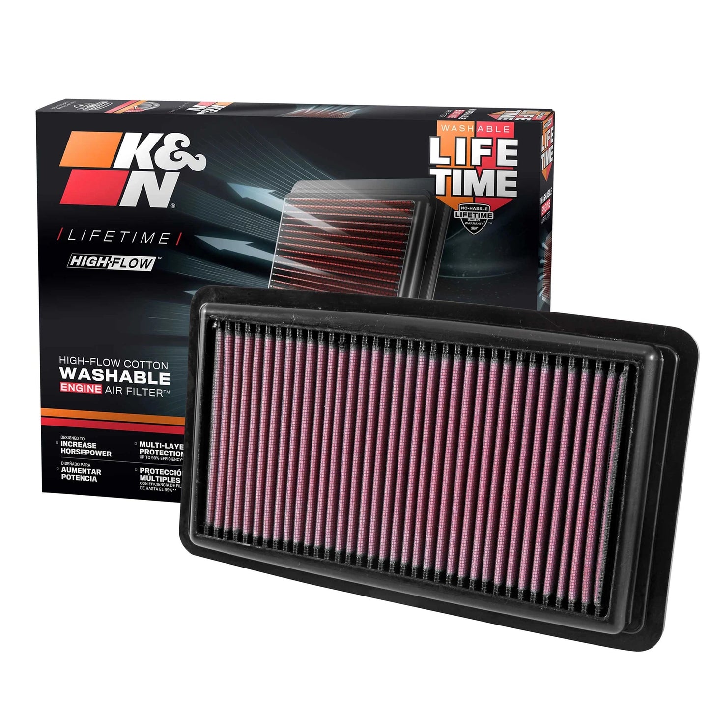 K&N 33-5041 High Flow Performance Air Filter for 2016-22 Pilot / 17-23 Ridgeline