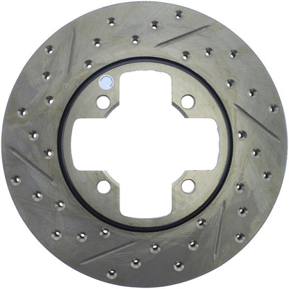 StopTech 127.42005R Front Right Drilled Slotted Disc Brake Rotor for 79-83 280ZX