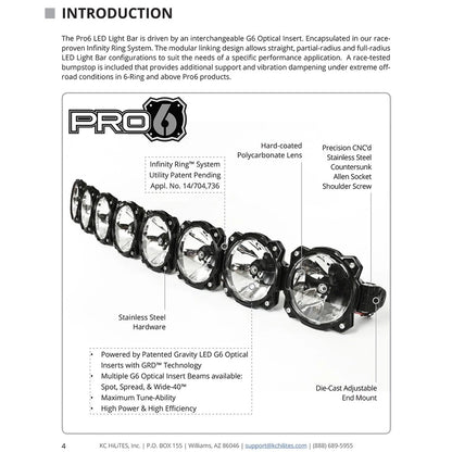 KC HiLites Gravity LED Pro6 Light Bar: 8 Pods - 50in / Spot + Flood Beam (KC91308)