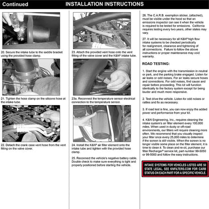 K&N Performance Intake Kit | 1997-2006 Jeep Wrangler (57-1514-1)