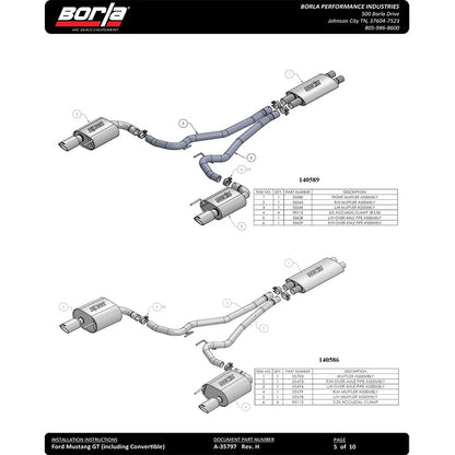 Borla S-Type Cat-Back Exhaust System | 2015-2017 Ford Mustang GT (140590)