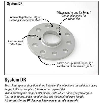 H&R 3655665SW DR Front or Rear Black 18 mm Wheel Spacers Kit for 12-24 Mercedes