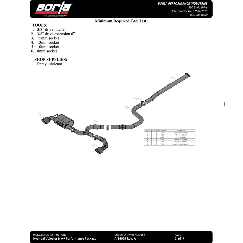 Borla Cat-Back Exhaust System - ATAK | 2019-2020 Hyundai Veloster N 2.0L Turbocharged (140832)