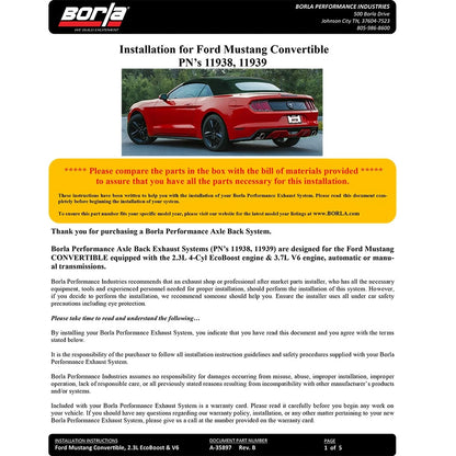 Borla Axle-Back Exhaust System - ATAK | Multiple Fitments (11939)