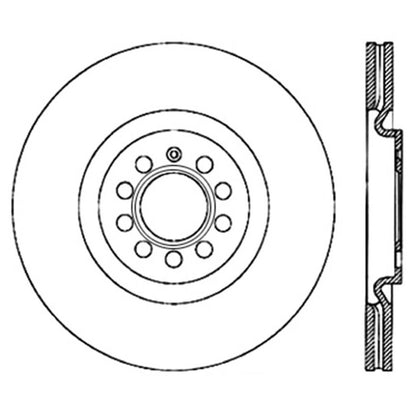 StopTech 127.33112L Front Left Drilled Brake Rotor for 08-13 Audi S3 / 09-11 CC
