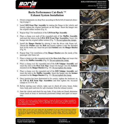 Borla 141025 S-Type Stainless Cat Back Exhaust System for 09-13 Tundra 4.6L 5.7L