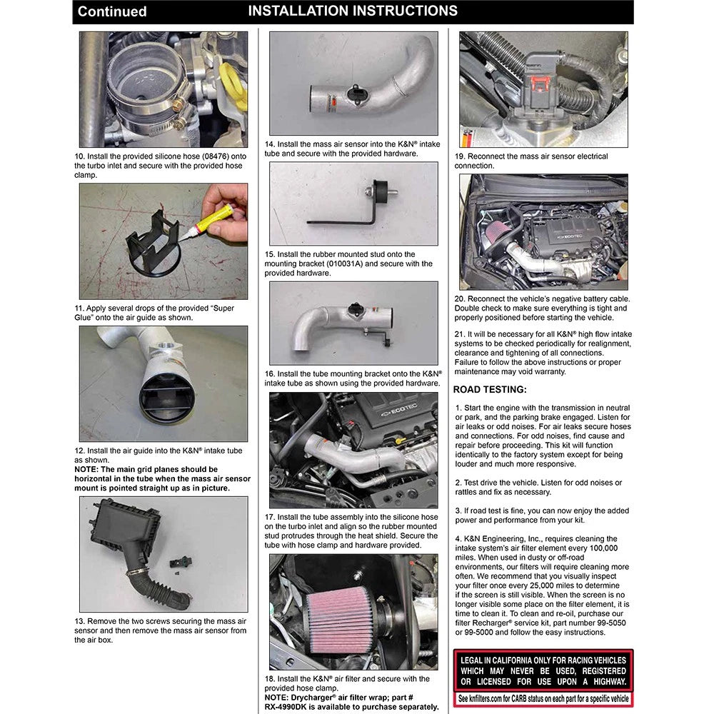 K&N 12mm Performance Cold Air Intake | Chevrolet Sonic (14) (69-4524TS)