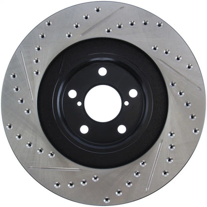 StopTech Slotted & Drilled Left Front Rotor | Subaru WRX (02-10) (127.47018L)