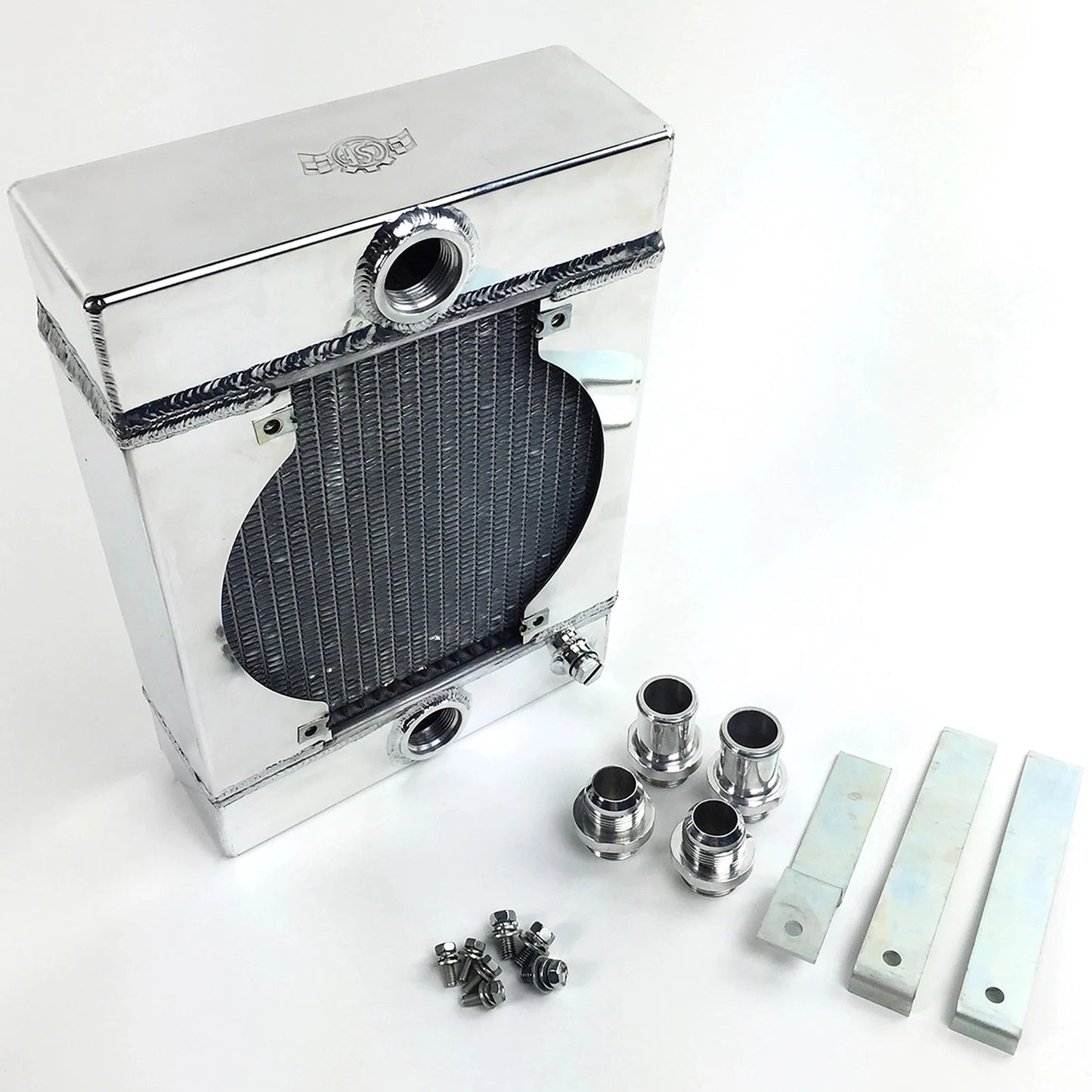 CSF Universal Drag Race / Tuck Radiator w/9in Spal Fan - 10.5in H x 10in L x 3.6in W
