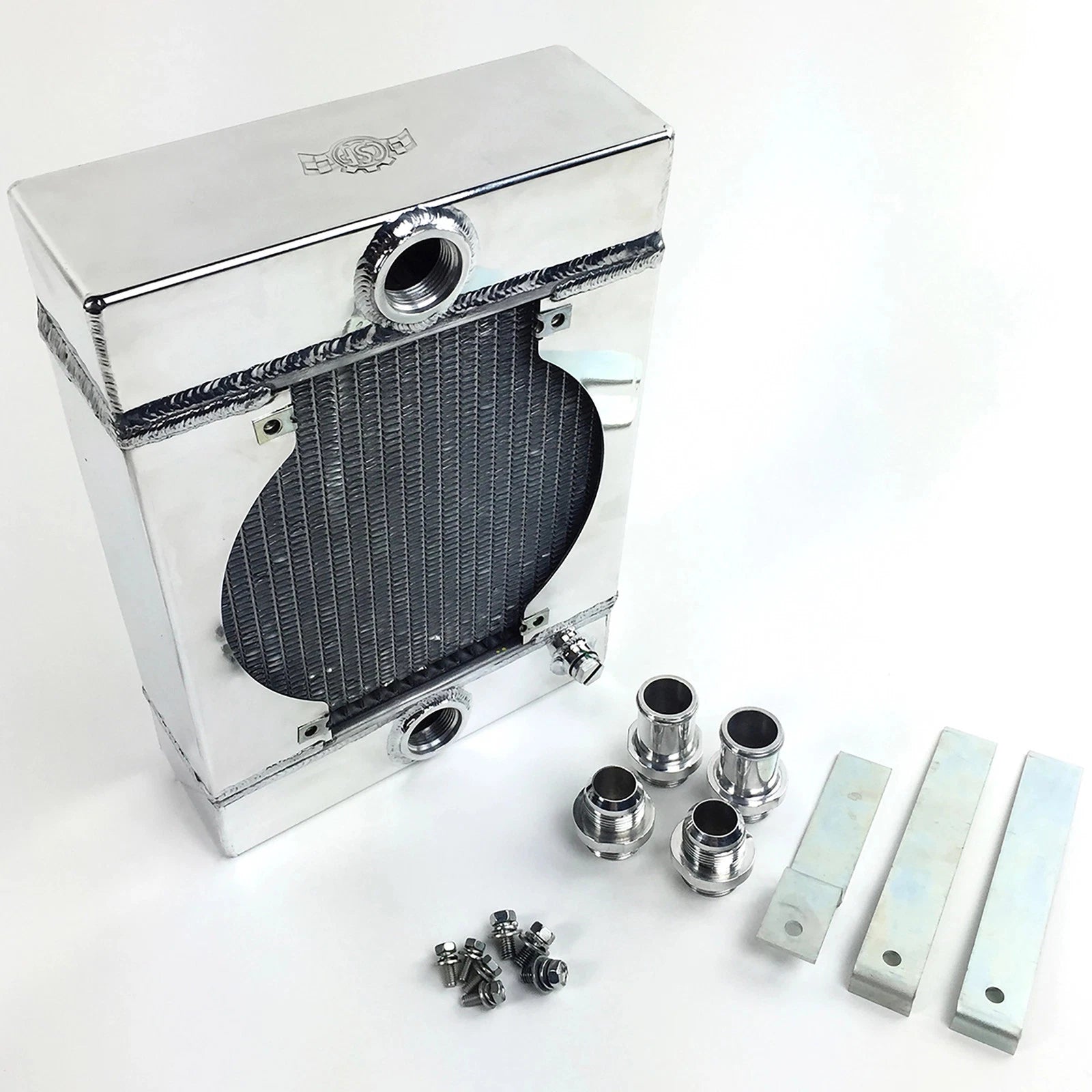 CSF Universal Drag Race / Tuck Radiator w/9in Spal Fan - 10.5in H x 10in L x 3.6in W