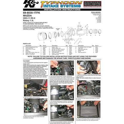 K&N Engineering Short Ram Intake: Mazda RX-8 2004 - 2009