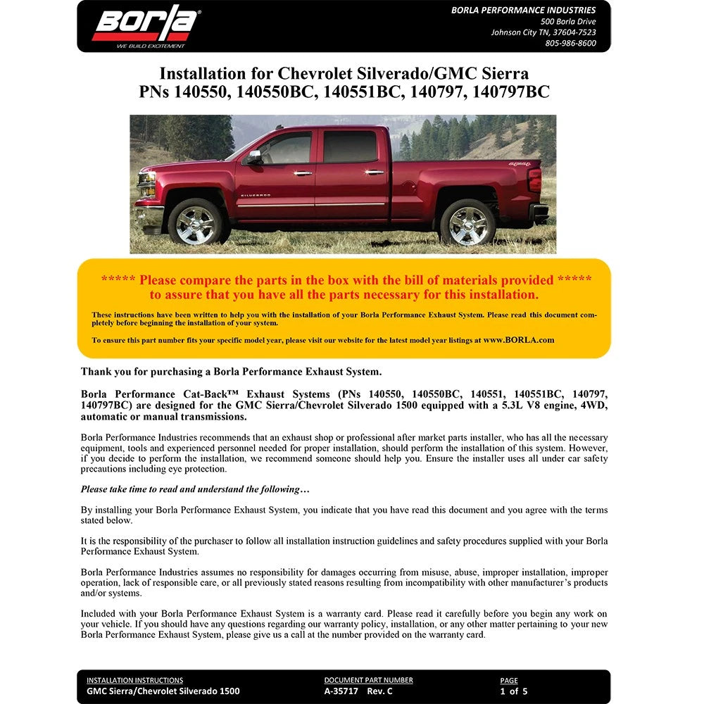 Borla Cat-Back Exhaust System - ATAK | Multiple Fitments (140797)