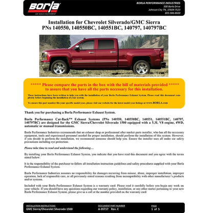 Borla Cat-Back Exhaust System - ATAK | Multiple Fitments (140797)