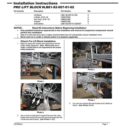 Eibach Pro-Truck Lift Kit for 2020 Toyota Tacoma TRD Pro Double Cab 3.5L V6 4WD