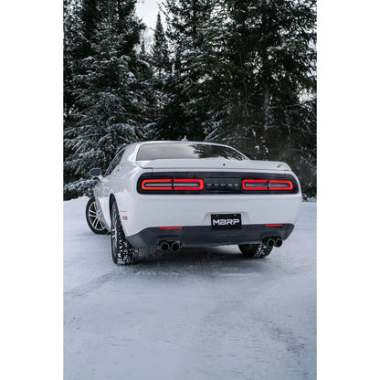 MBRP 2.5in Quad Split Rear Exit Cat-Back | Dodge Challenger 15-23 (S71113CF)