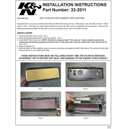 K&N Engineering Replacement Air Filter: Jaguar XJS / XKE 1971 - 1980