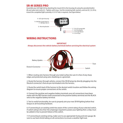 Rigid SR-M Series Pro LED Light | Flood / Surface / Black Housing (RIG902113)