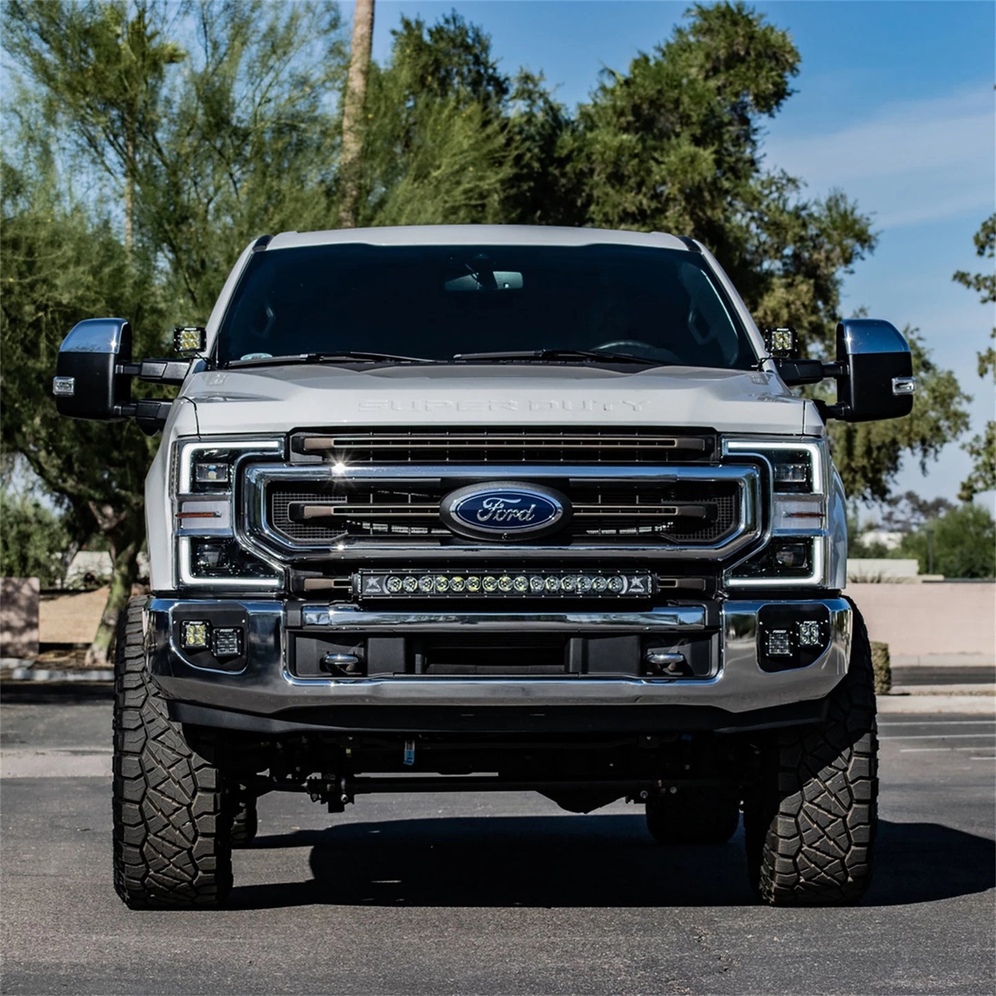 Rigid 46734 D-Series PRO SAE White Fog LED Lights Kit Set 20-24 Ford Super Duty