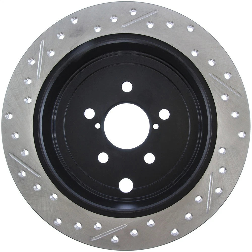 StopTech Slotted & Drilled Left Rear Rotor | Subaru Impreza WRX (08-10) / Coupe/Sedan (08-10) (127.47029L)