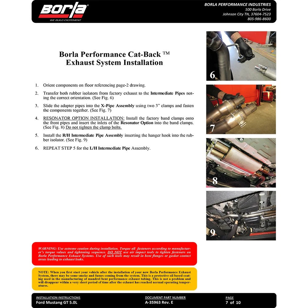 Borla Cat-Back Exhaust System - ATAK | 2018-2020 Ford Mustang Coupe 5.0L (140746)