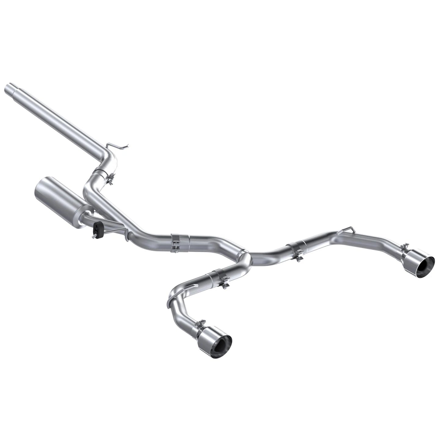 MBRP Stainless Steel 3" Cat-Back - 2.5" Dual Split Exit | 2022 - 2024 VW MK8 Golf GTI (S4617)