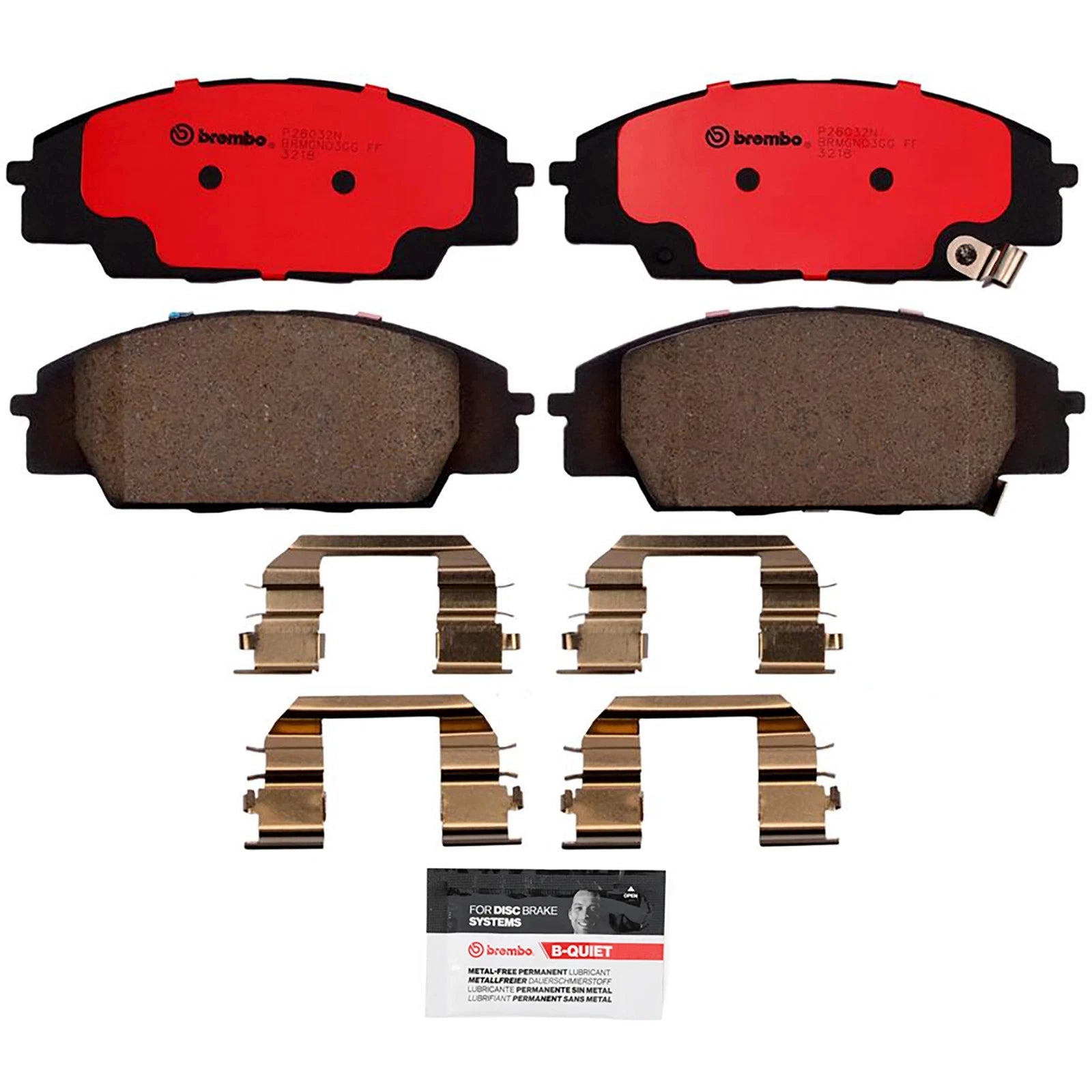 Brembo OE Front Premium NAO Ceramic Brake Pads | Acura RSX (02-06) / Honda Civic (06-11) / S2000 (00-09) (P28032N)