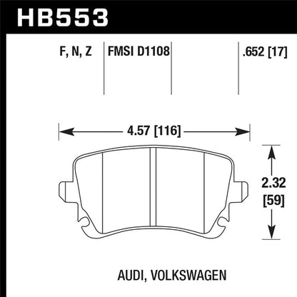 Hawk Performance HPS Rear Brake Pads | Multiple Audi Fitments (HB553F.652)