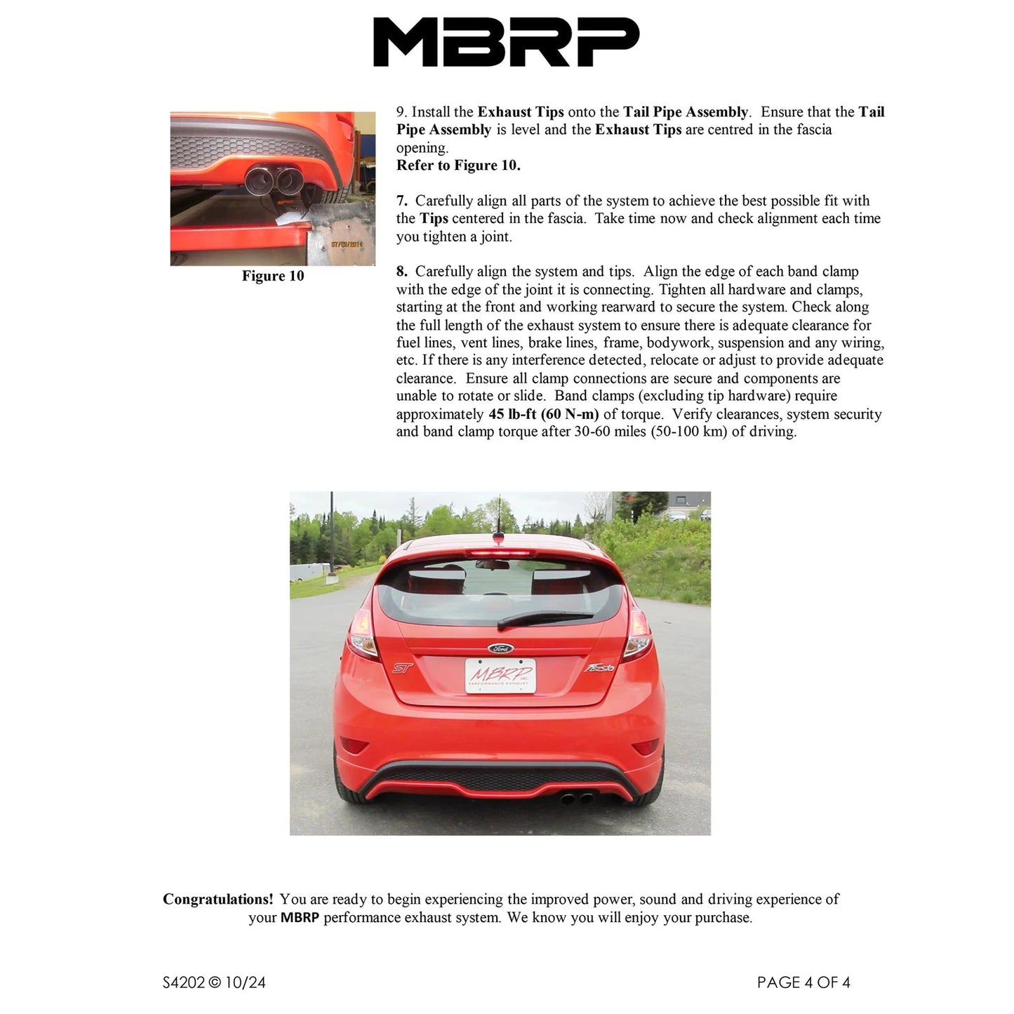 MBRP 3in D&S Aluminum Cat-Back Exhaust | Ford Fiesta ST 14-19 (S4202AL)