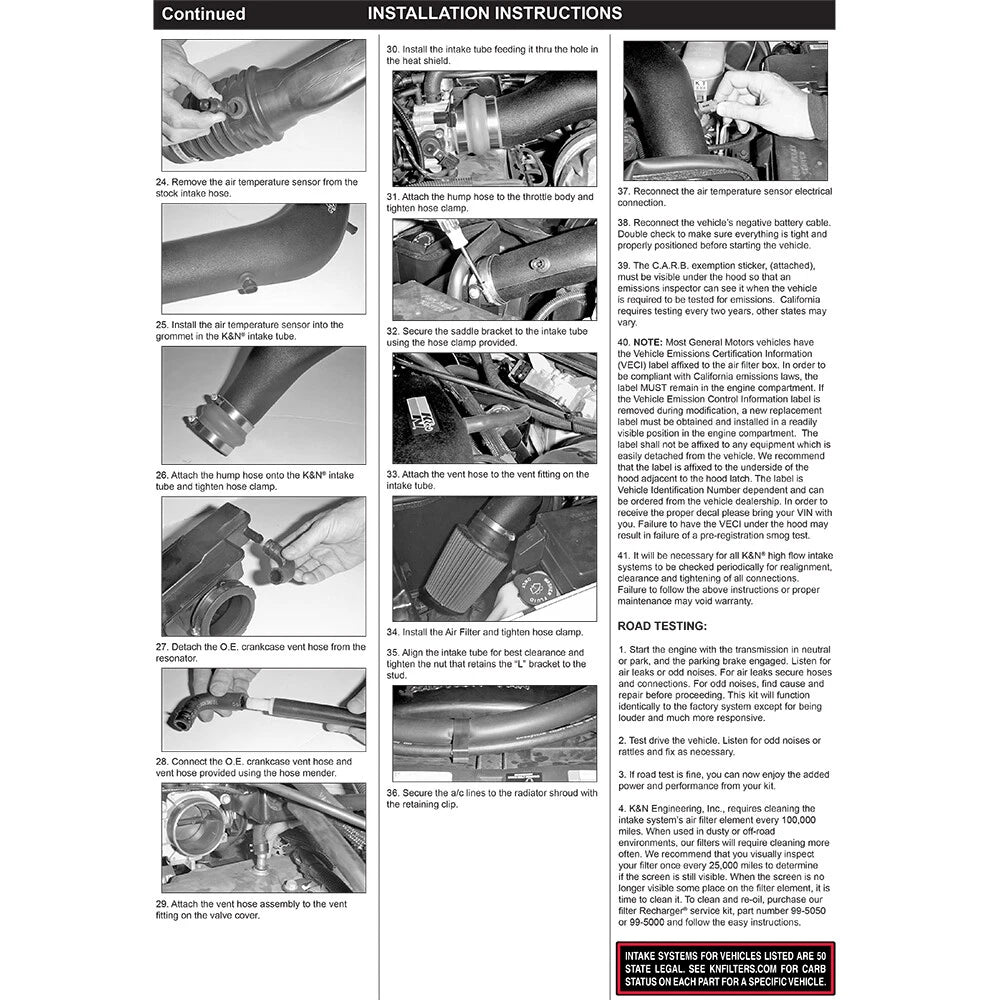 K&N Engineering Performance Intake Kit: Chevy S-10 L4 2.2L 1998 - 2003