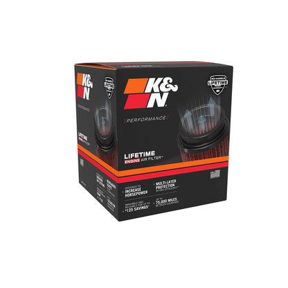 K&N RU-3600 Universal Round Tapered Performance Washable Air Filter for Intake