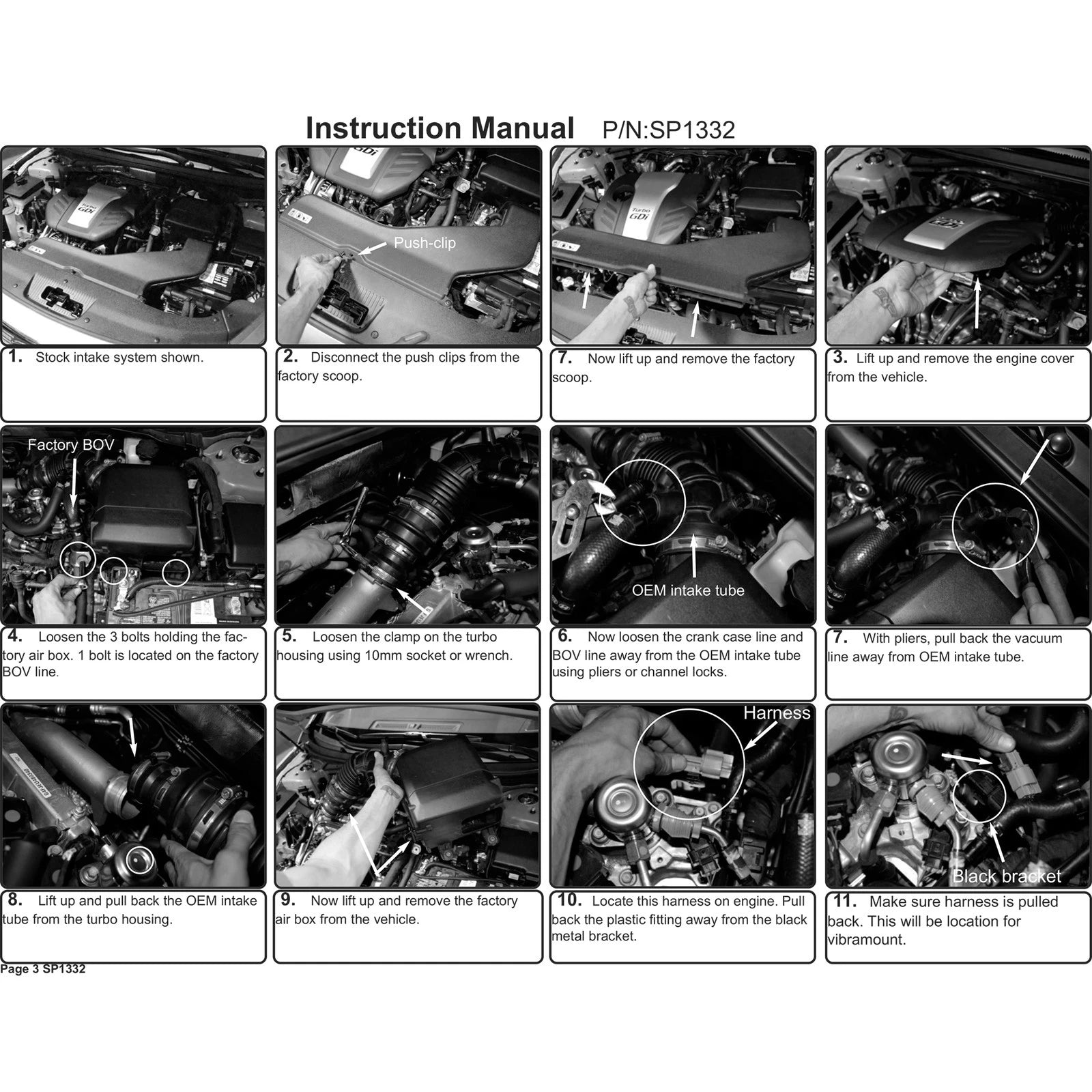 Injen Black Short Ram Intake | Hyundai Sonata (15-18) / Kia Optima / Hyundai Azera (12-17) / Kia Optima (16-20) (SP1332BLK)