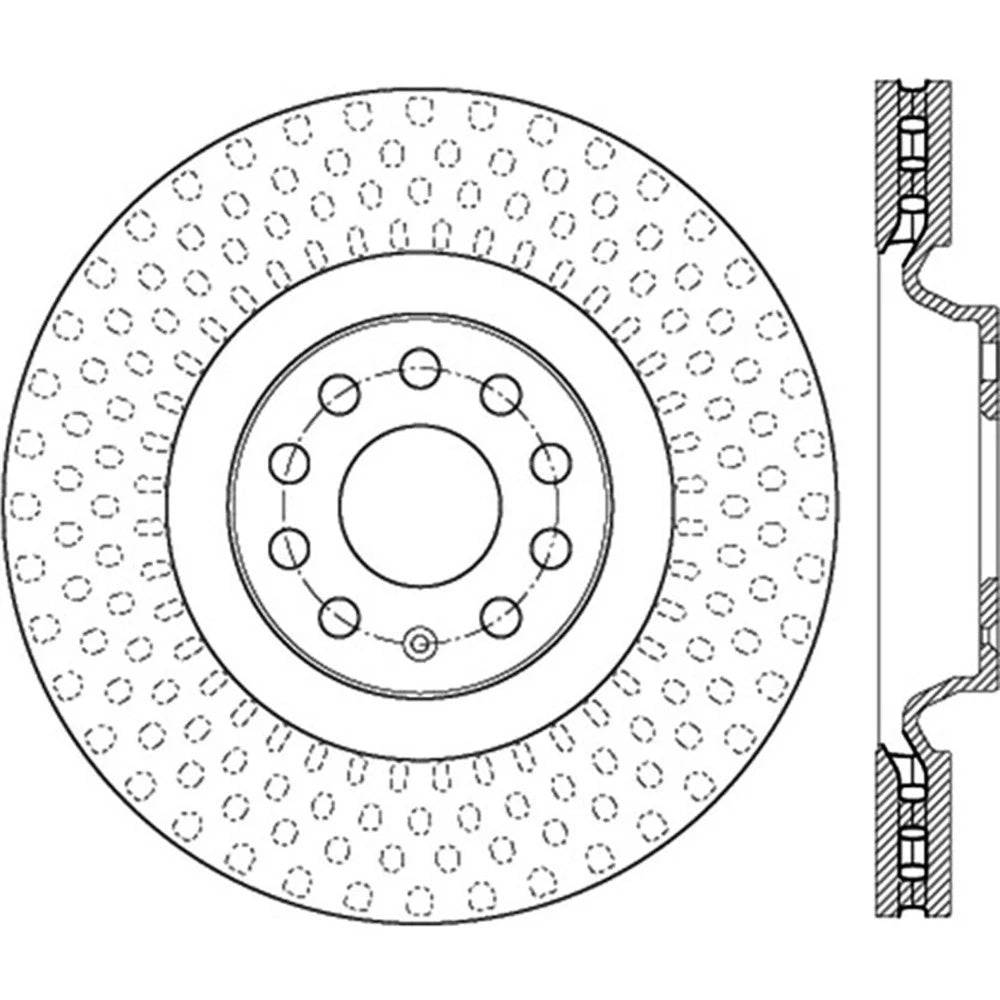 StopTech 127.33144R Front Right Drilled Brake Rotor for 2014-19 S3 / 12-17 VW CC